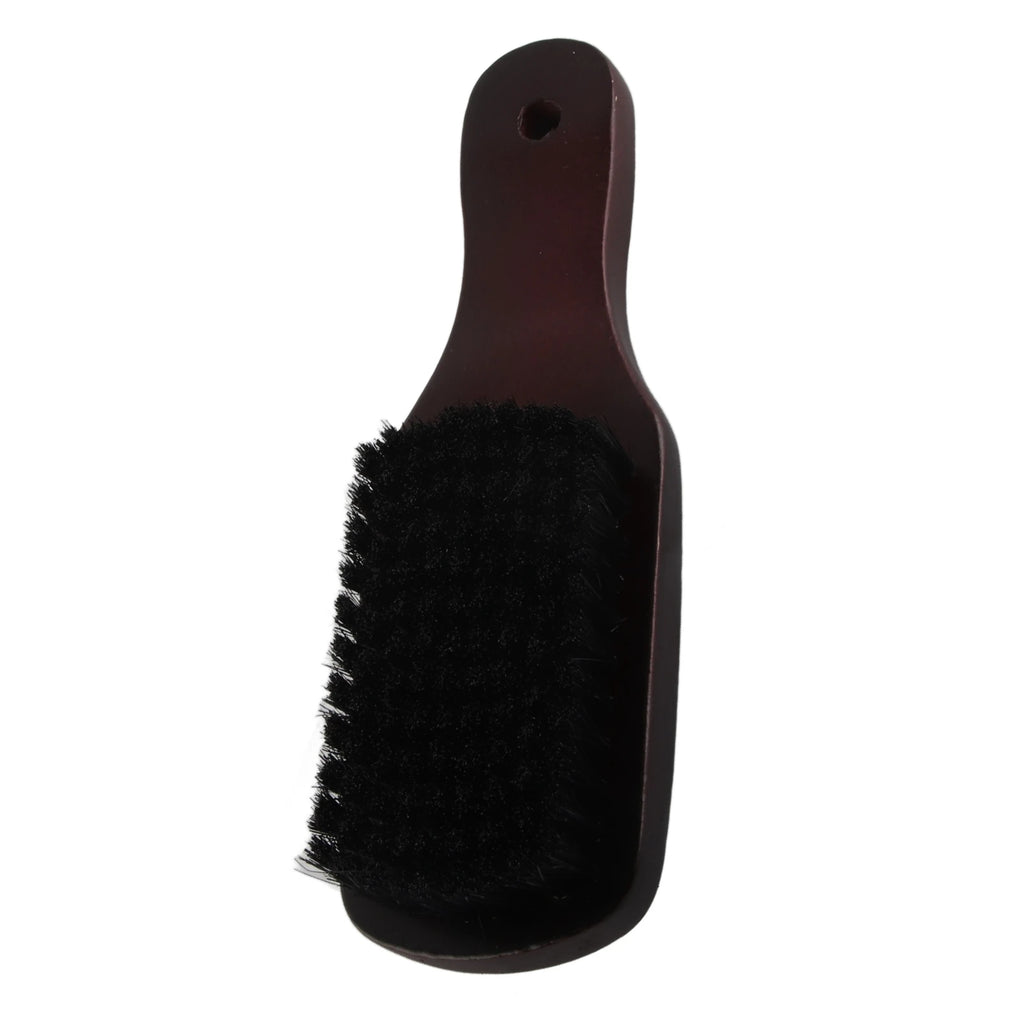 Beard Brush with Wooden Handle Beard Brush Wooden Handle Good Elasticity Hair Men's Beard Grooming Brush for Mustache Styling Qme black