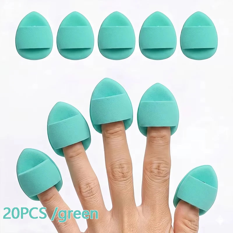 20-pack Green Reusable Mini Cushion Puffs Suitable BB Cream Wet Dry Qme green
