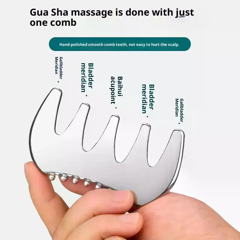 Gua Sha Board Guasha Massage Face Stainless Steel Body Massager Qme