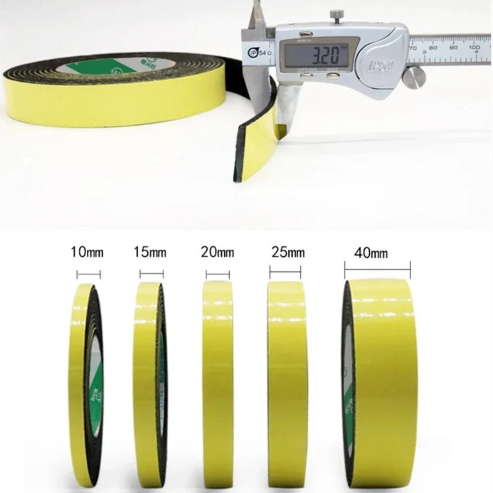 10M black Rubber Sponge Door Window Seal Strip Waterproof Soundproof Self Adhesive Anti-collision Pad EVA Foam Single Sided Tape Qme
