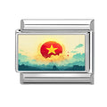 2026 Fashion Vietnamese Independence Day Series Italian Link Fit 9mm Stainless Steel Bracelet Making Bead Charm Jewelry DIY Gift Qme Style 9