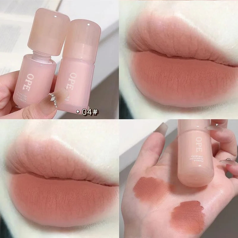 Matte Lip Mud OPE Nude Apricot Long Lasting Waterproof Velvet Smudge Qme A4-07-04