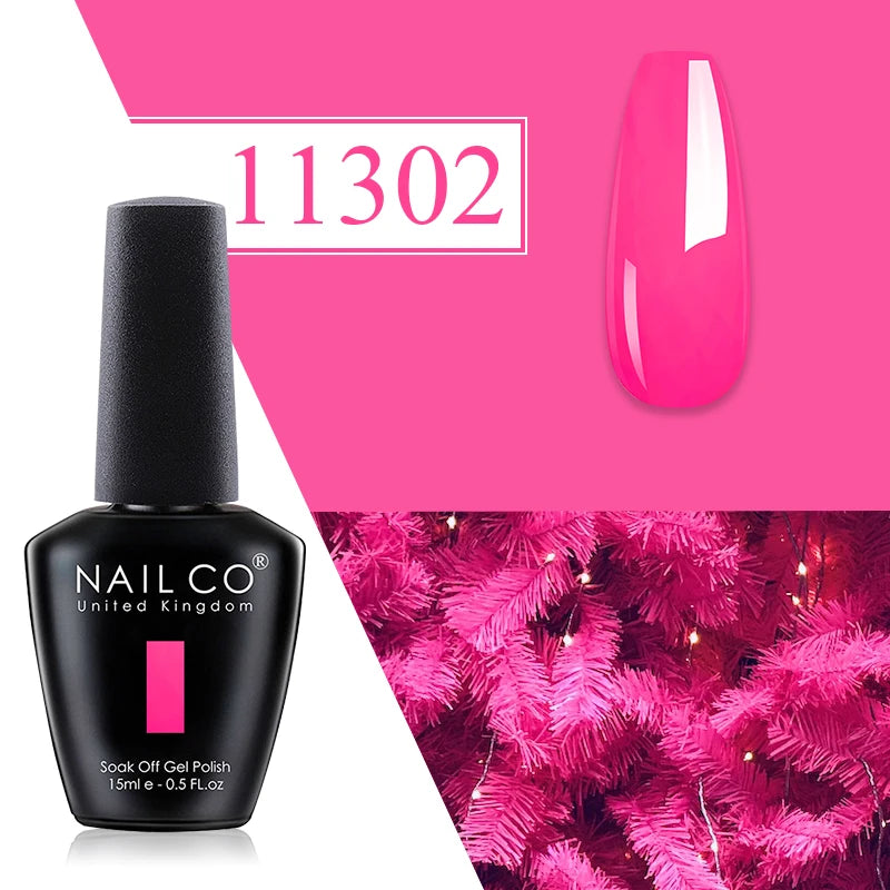 NAILCO Red Gel Nail Polish Wine Purple Semi Permanent Soak Off UV