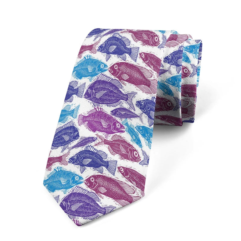 Design Fun Fish Tie Fashion Neutral Men's 3d Printing Deep Sea Qme style6