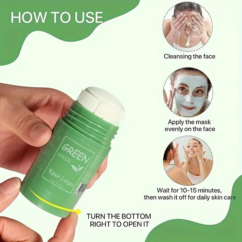 MELAO Natural Purifying Detox Clay Mask Green Tea Mud Masking For Face Green Mask Stick Qme
