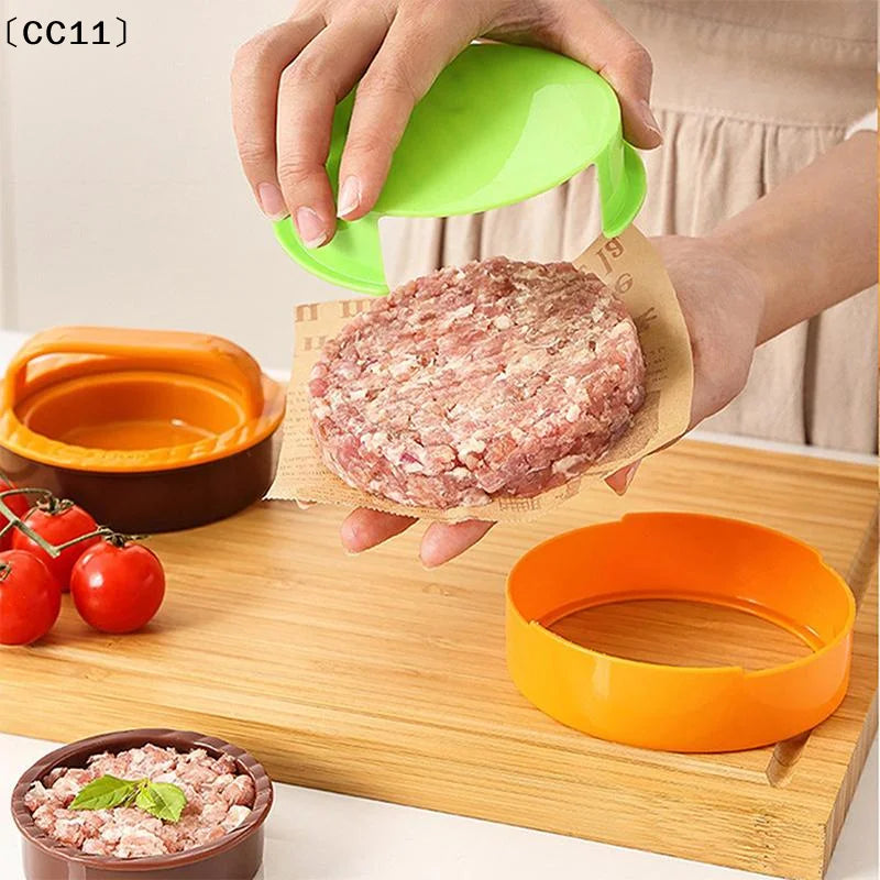 Round Hamburger Patty Making Tool Meat Press Combination Kitchen Qme
