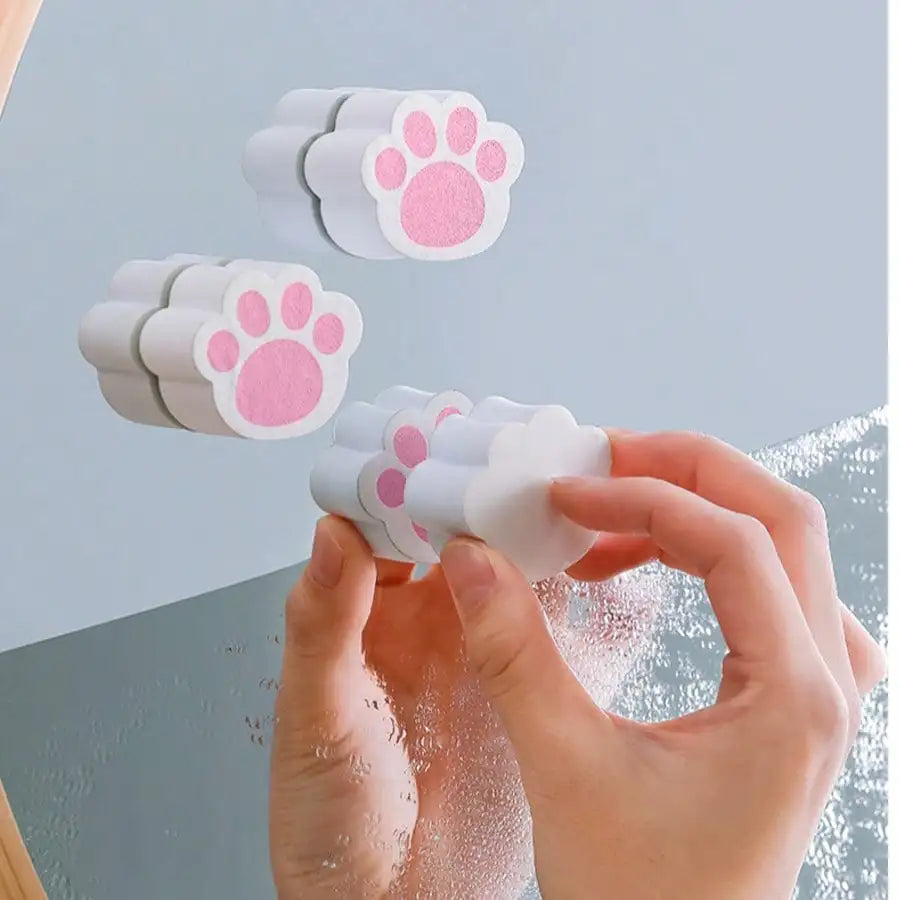 Pink Cat Claw Shape Bathtub Sink Cleaning Abrasive Particles Mirror Qme