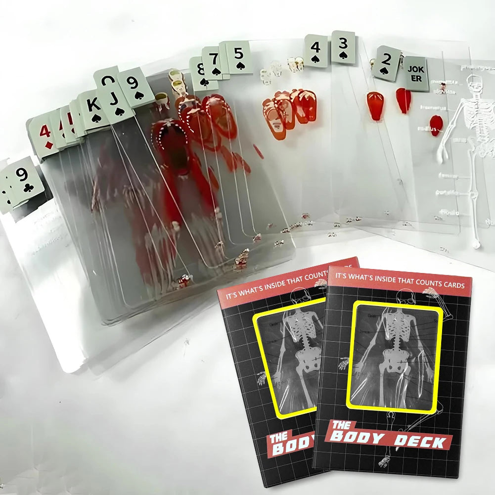 3D Image Educational Cards Reusable Funny Anatomy Poker Multi-Purpose Human Anatomy Playing Cards for Card Collectors Qme
