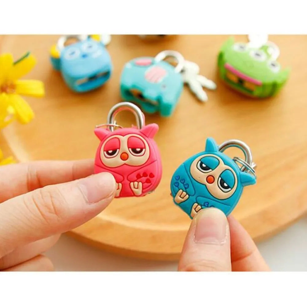 3/4pcs Mini Padlock Safety Lock With Key, Cute Cartoon Doll, Animal Padlock, Children's Gift Qme