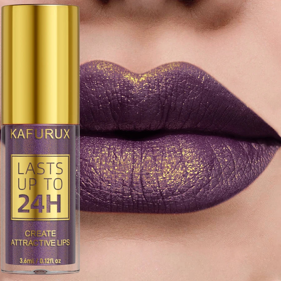 Glitter Metallic 14 Colors Lip Glaze Shiny Long Lasting Gloss Liquid Qme 14