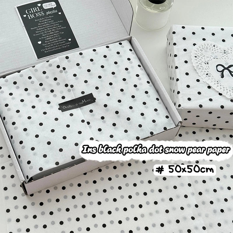 Black Polka Dot Sydney Paper Hand-kneaded Bouquet Flower Wrapping Qme