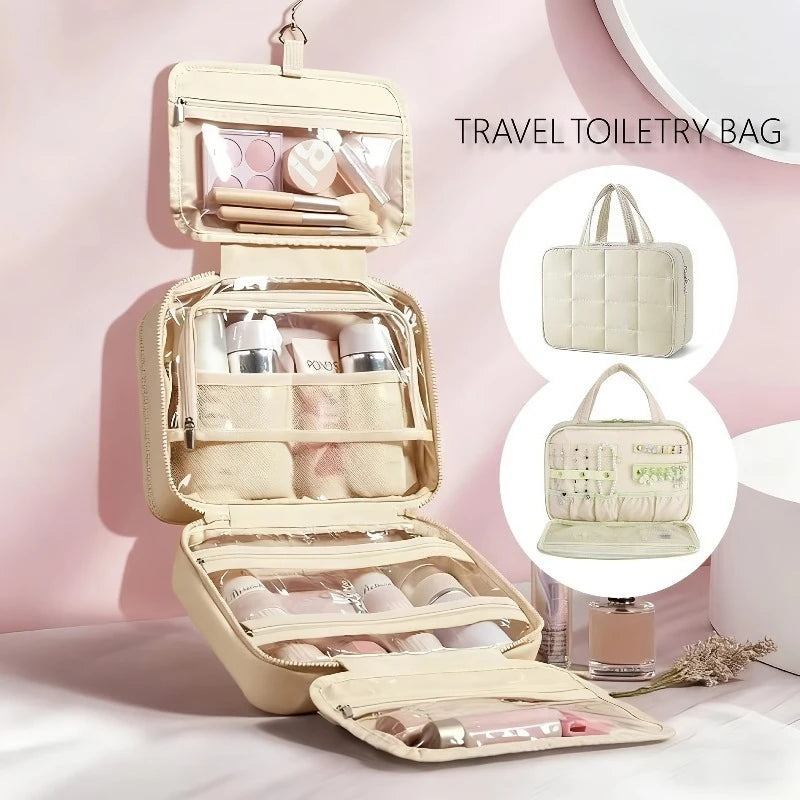 Hook Foldable Toiletry Bag Makeup Organizer Travel Shaving Large Qme
