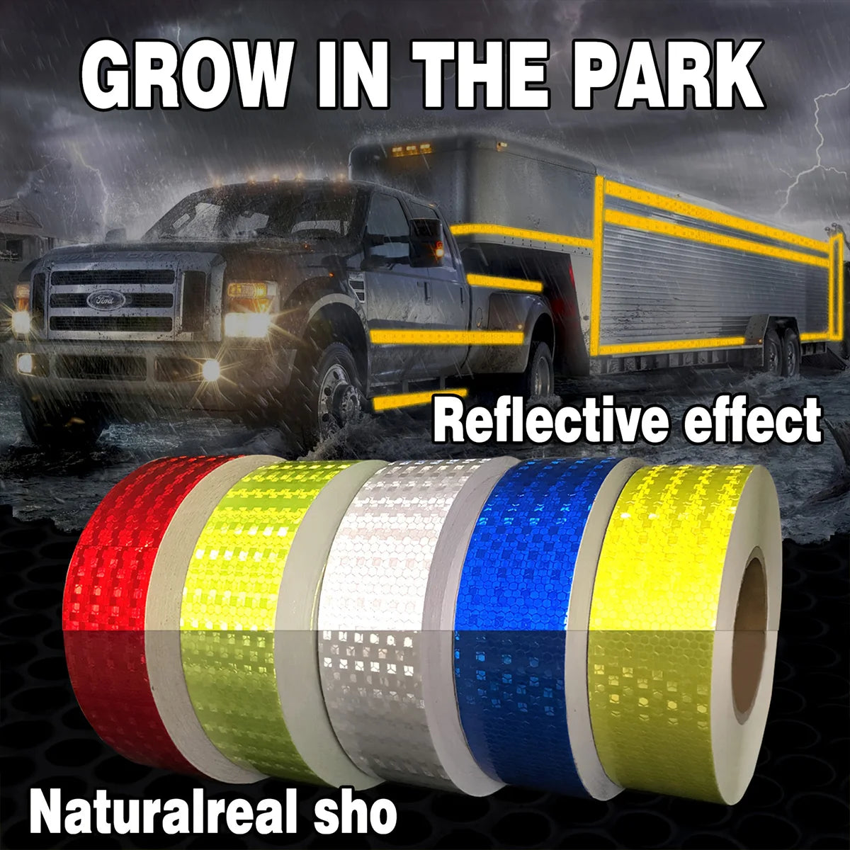 5cm*3M Reflective Warning Tapes Waterproof Outdoor Car Stickers Safety Strip White Red Fluorescent Yellow Reflectors for Bicycle Qme