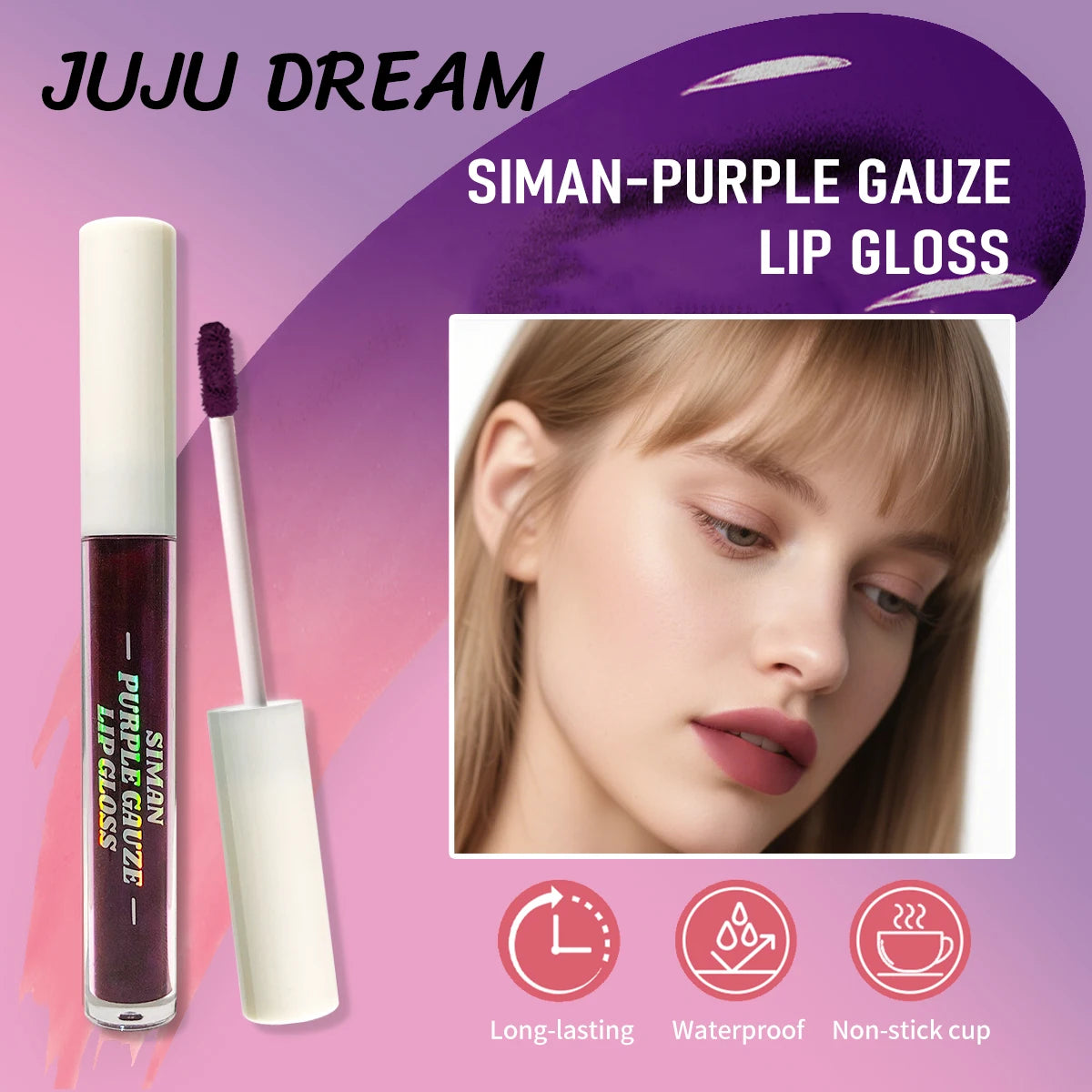 Tear-drop Lip Gloss Water-resistant Matte Liquid Does Not Stick Cup Qme