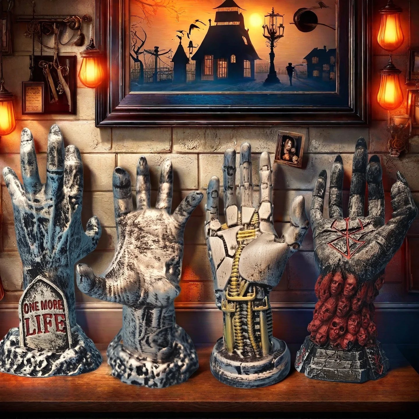 Devil's Hand Halloween Decoration Ornaments, Horror Atmosphere Decoration, Outdoor Garden Decoration Resin Statue, Easter Gift Qme
