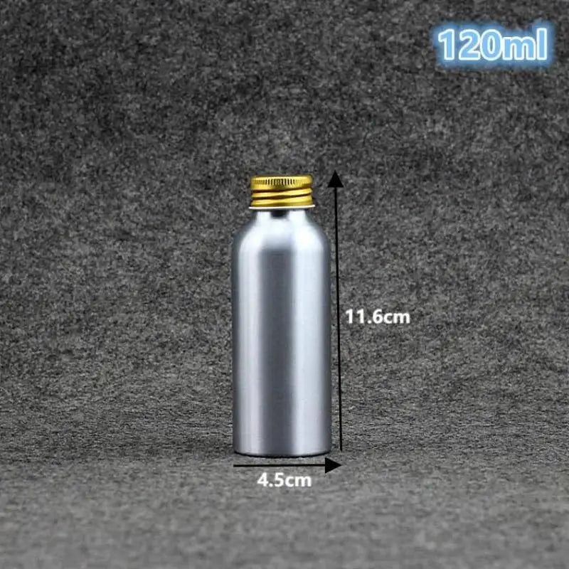 50ml-250ml Gold Aluminum Bottle With Screw Cap Perfume Cosmetic Toner Water Bottle Travel Protable Refillable Bottle Qme 120ml