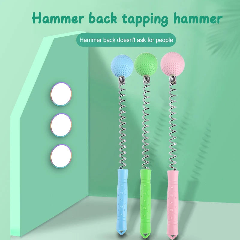 Manual Massage Hammer Stick Ball Body Massager Spring Elastic Knock Qme