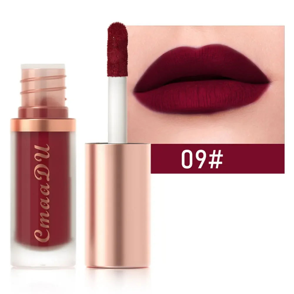 1pcs Waterproof Matte Velvet Lip Glaze Moisturizing Long Lasting Non-stick Cup Not Easy To Fade Lip Gloss Lipstick Makeup Qme 9