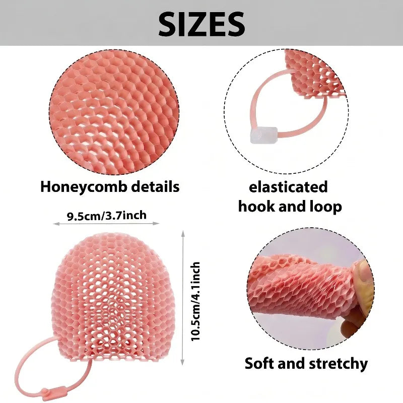 Honeycomb Exfoliating Shower Finger Caps Body Scrub Cleansing Bath Qme