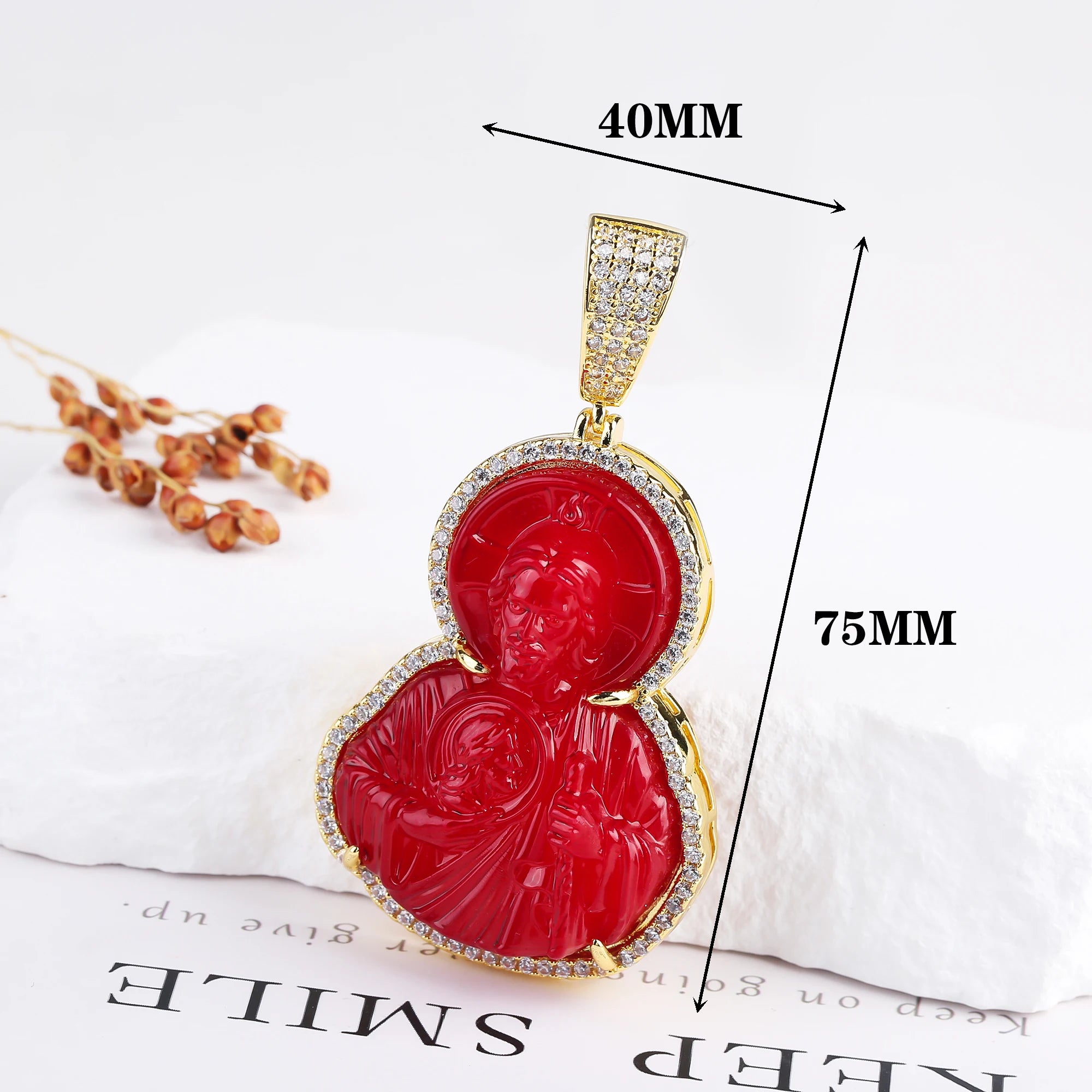 High Quality Creative Shiny Zirconia Crystal St. Jude Pendant Necklace Classic for Man Woman Religious Fine Jewelry Party Gift Qme Pendant 4