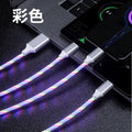 Glowing Cable LED light Micro USB Type C Cable 3A Fast Charging For Samsung iPhone Xiaomi Phone Flowing Streamer USB C Data Cord Qme multicolour