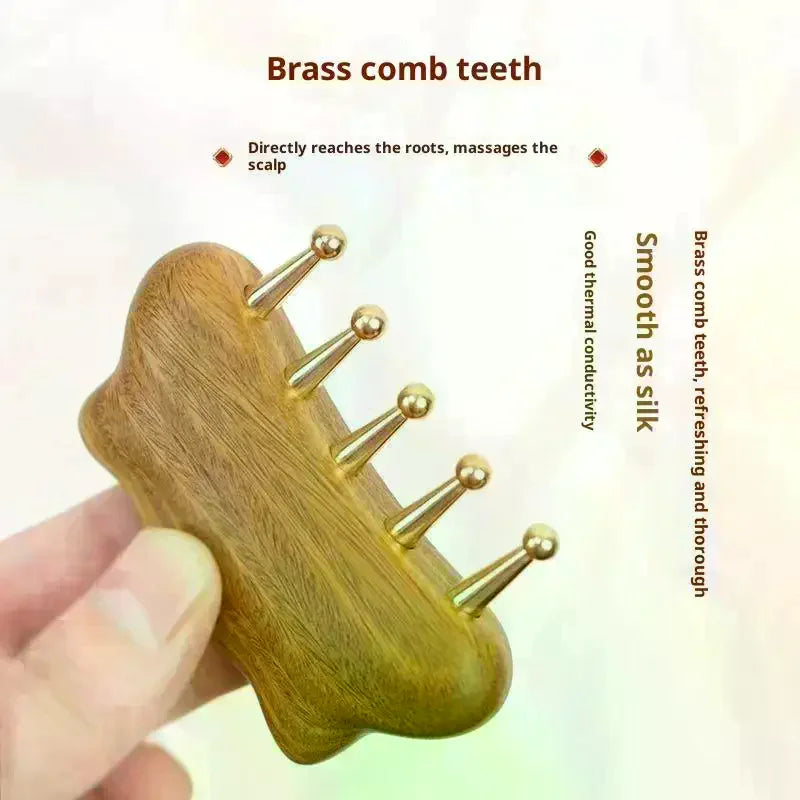 Portable Brass Gua Sha Massage Tool Head Neck Leg Body Meridian Qme