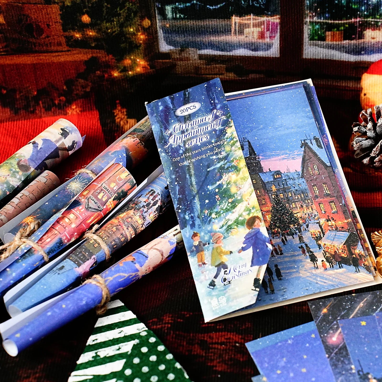 20 Sheets Christmas Theme Pattern Paper for Scrapbook DIY Gift Wrapping Card Making Art Craft Journaling Collage Background Qme