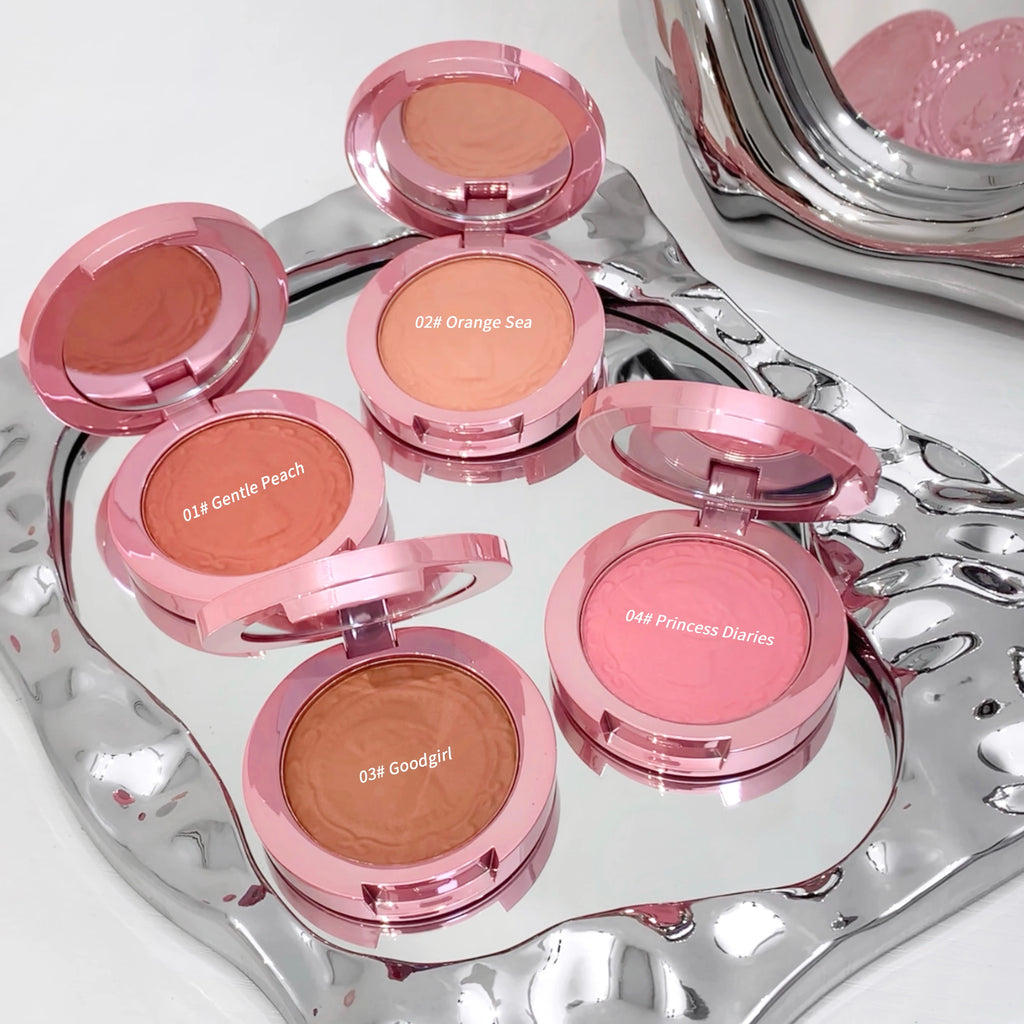 GEGE BEAR 3D Embossed Matte Blush Retro Silky Low Saturation Long Qme