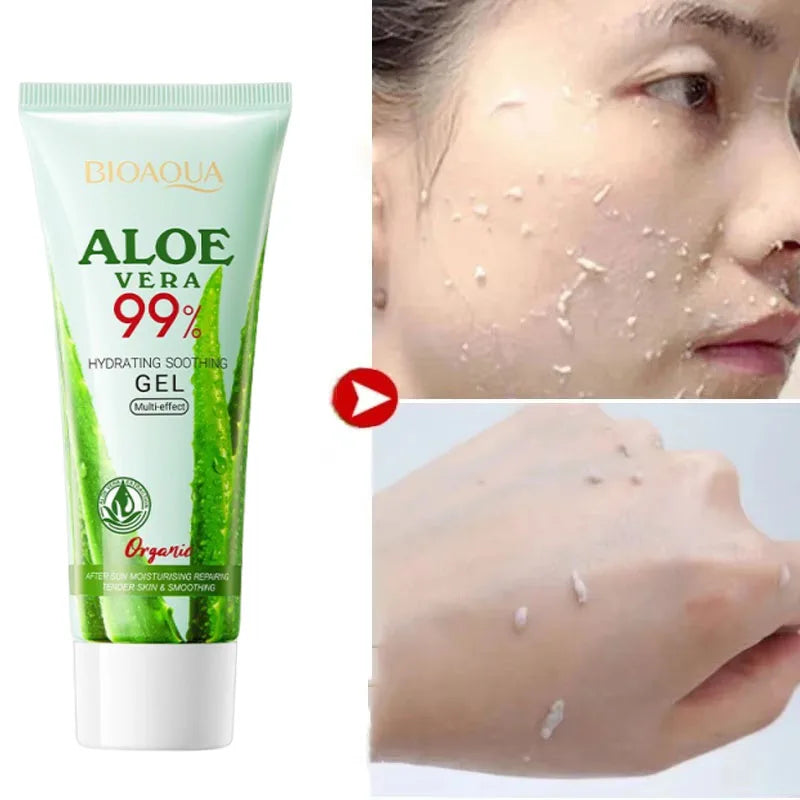 Aloe Exfoliating Gel Facial Deep CleansingPore Shrink Pore Cleansing Skincare Whitening Moisturizing Repair Facial Scrub Cream Qme 1pc