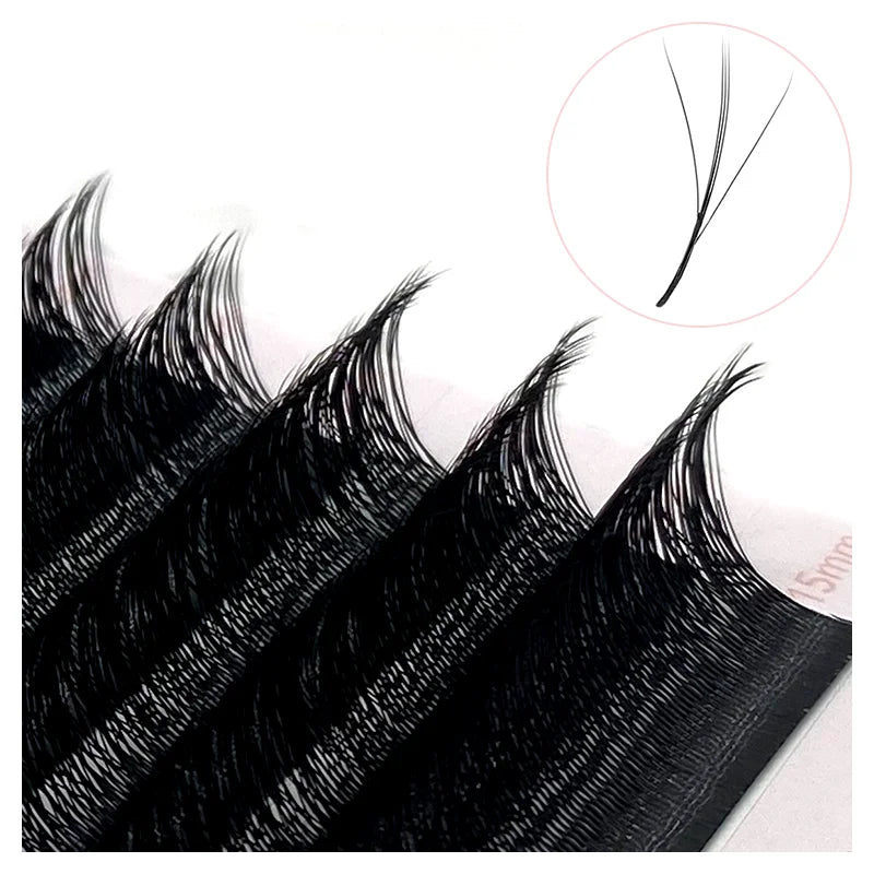 NATUHANA W Lashes Extension L LU M Curl Individual Mink YY 3D Qme 3D V Black C 0.07mm|8-14mm Mixed