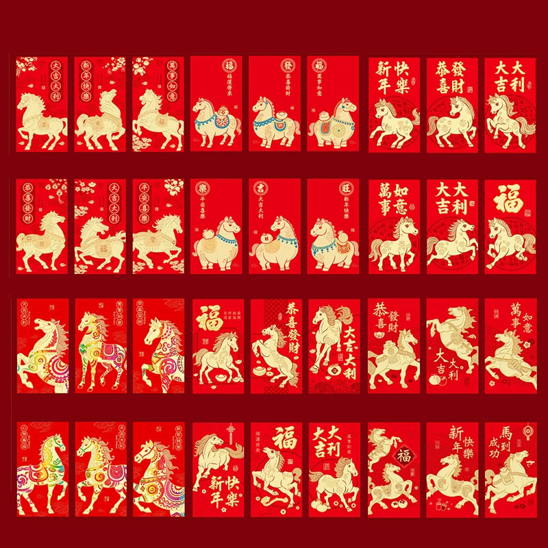 2026 Horse Year Creative Cartoon Red Envelope Lucky Pocket Spring Qme