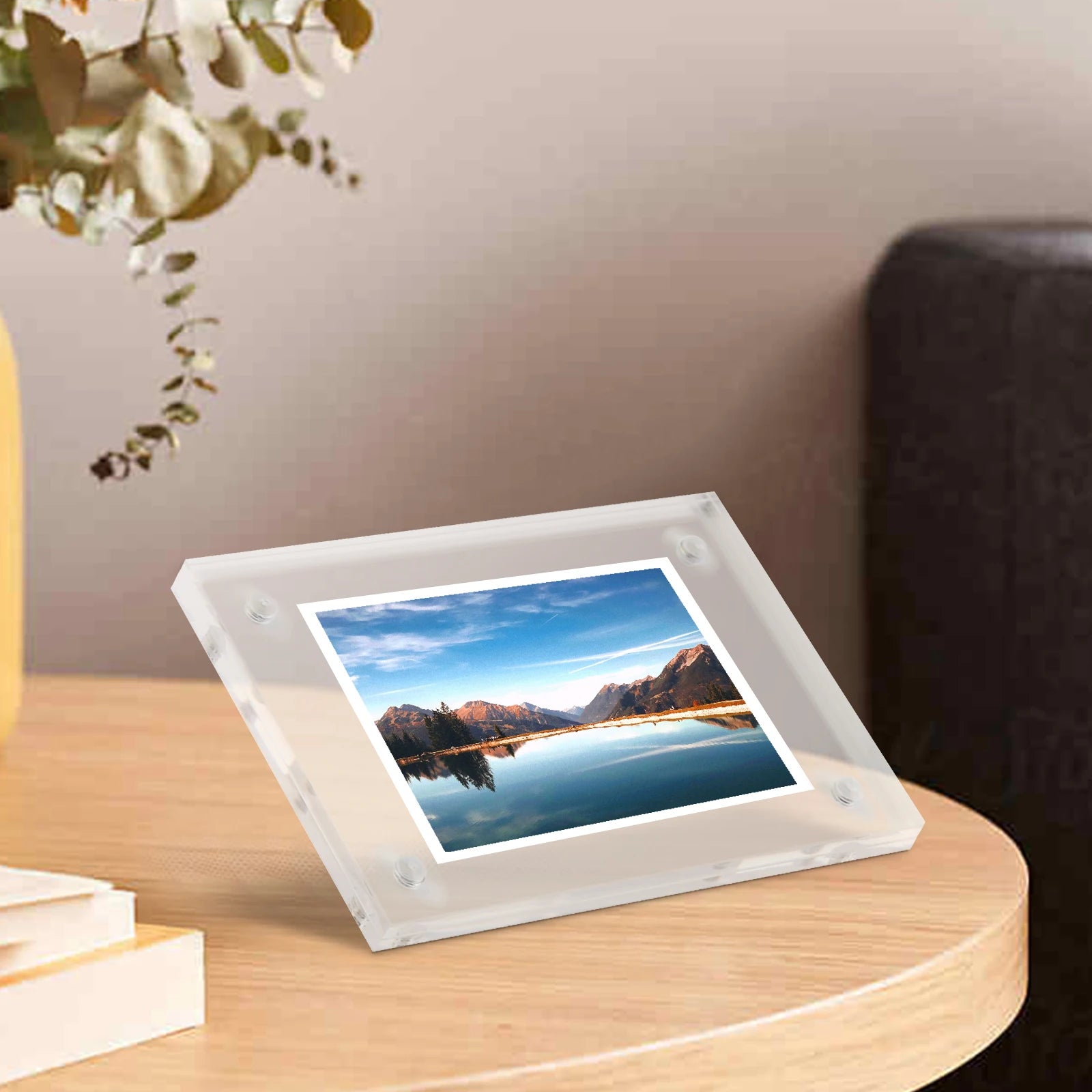 Transparent Acrylic Display Board Magnetic Double Sided Photo Frame Clear Crystal Poster Desk Show Stand Desktop Decor For Home Qme