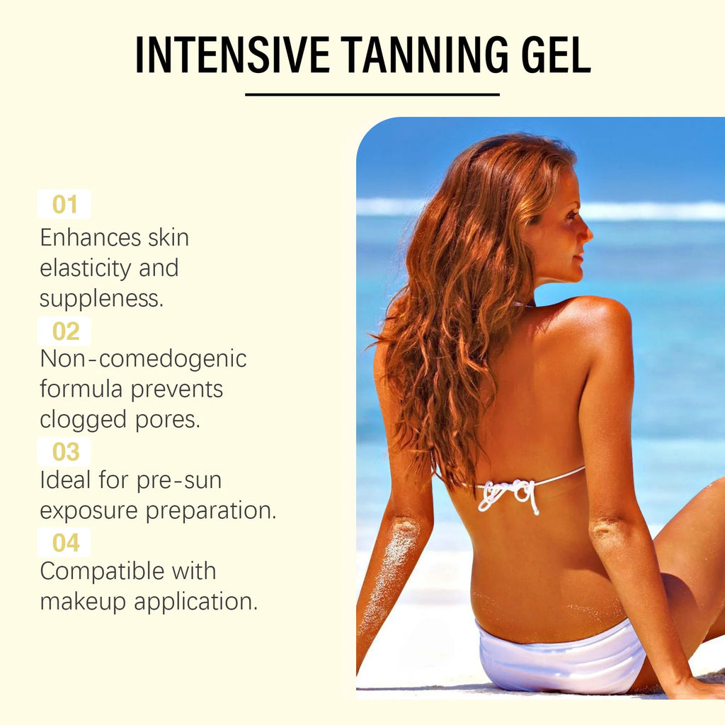 Carrot Tanning Gel Hydrating Lightweight Fast Absorbing Bronzing Gel Moisturizing Natural Sunless Tan Enhancer for Face & Body Qme