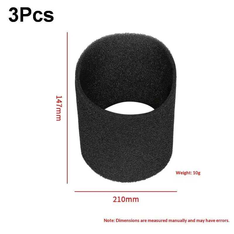 3pcs Foam Filters Kit For-Einhell Wet Dry Vacuum Cleaner BT For VC 1250 Vacuum Cleaner Accessories Qme B