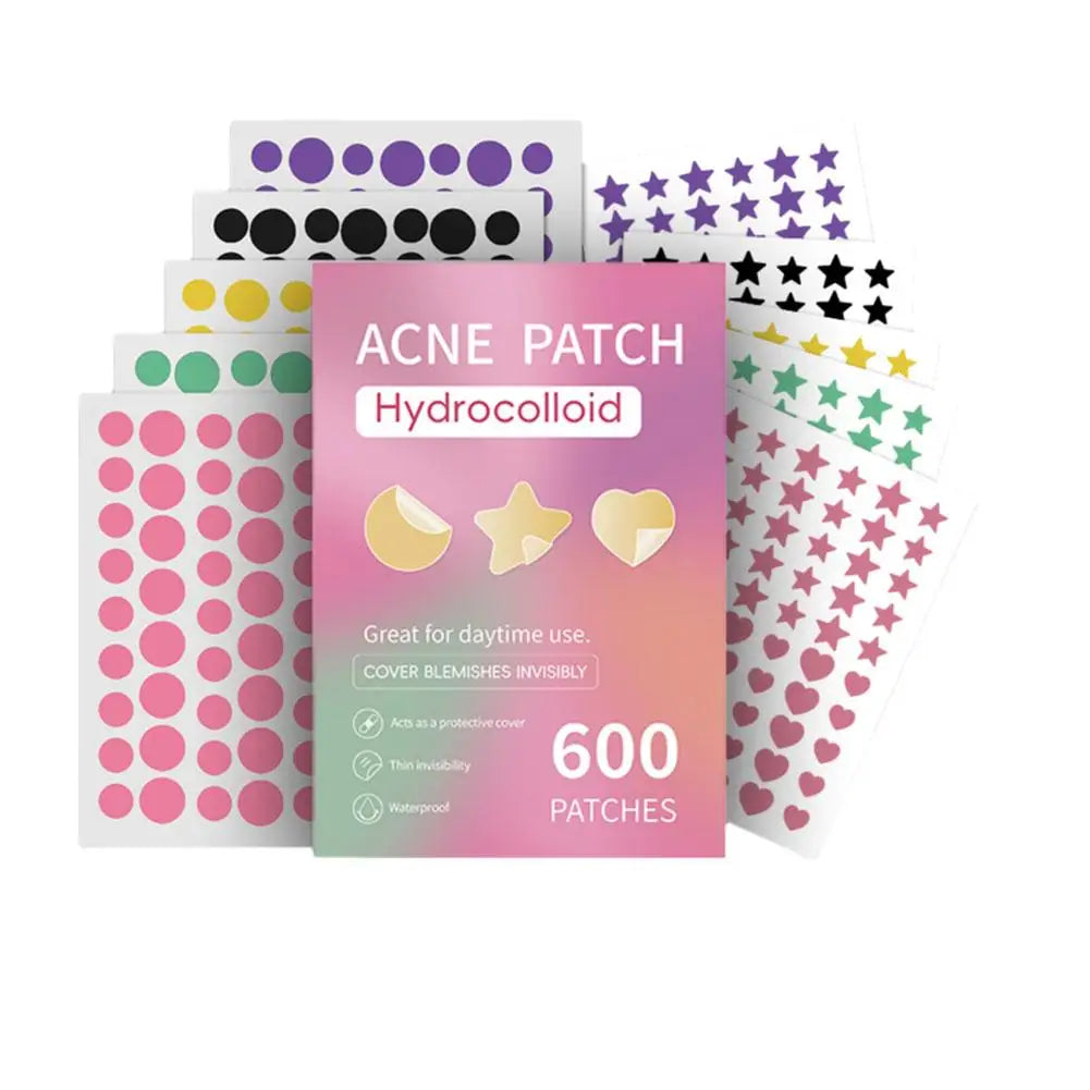 360/600PCS Colorful Star Pimple Patch Acne Concealer Face Spot Beauty Makeup Tool Invisible Acne Removal Skin Care Stickers Qme D 600PCS CN