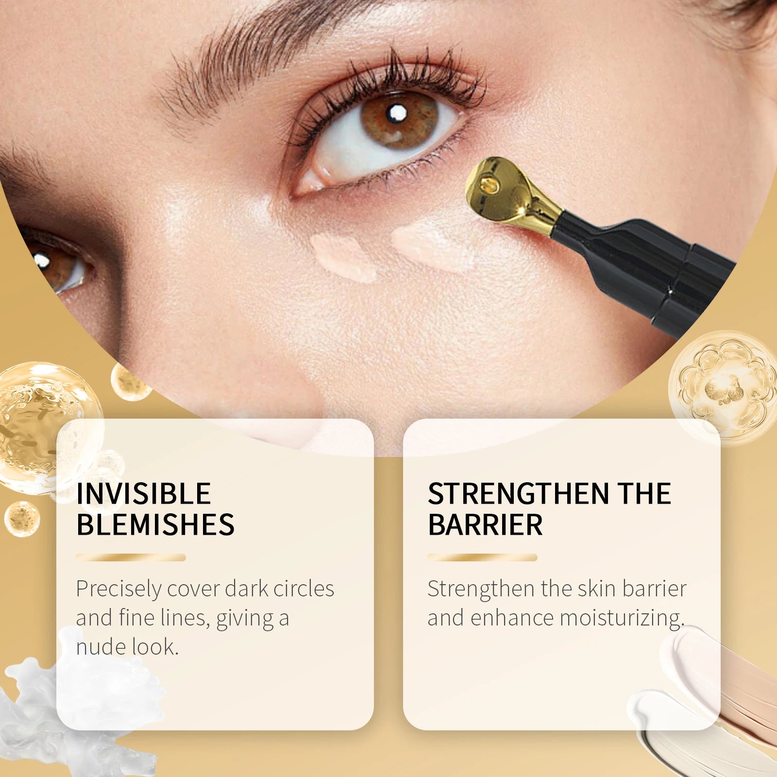 Dark Circles Concealer Stick Under Eye Cover Acne Pigmentation Blemishes Coverage Waterproof Lightweight Natural Daily Makeup Qme