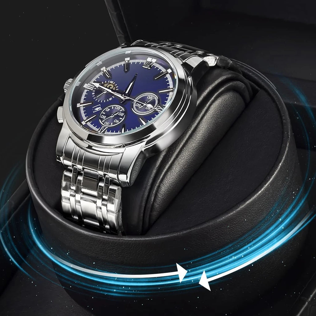 2 Slots Watch Winder for Automatic Watches Watch Box Automatic Winder Use USB Cable for Men with Quiet Motor Qme