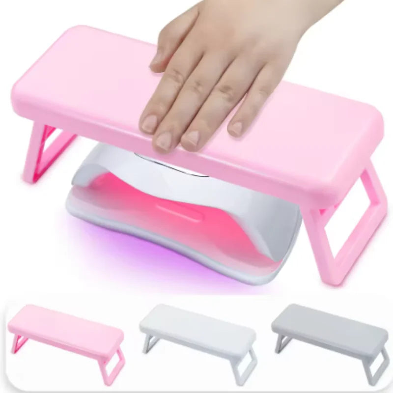 Foldable Nail Art Hand Pillow ABS Nail Rest Arm Stand Holder Armrest Sponge Support Mat Polish Tool Practice Salon Qme