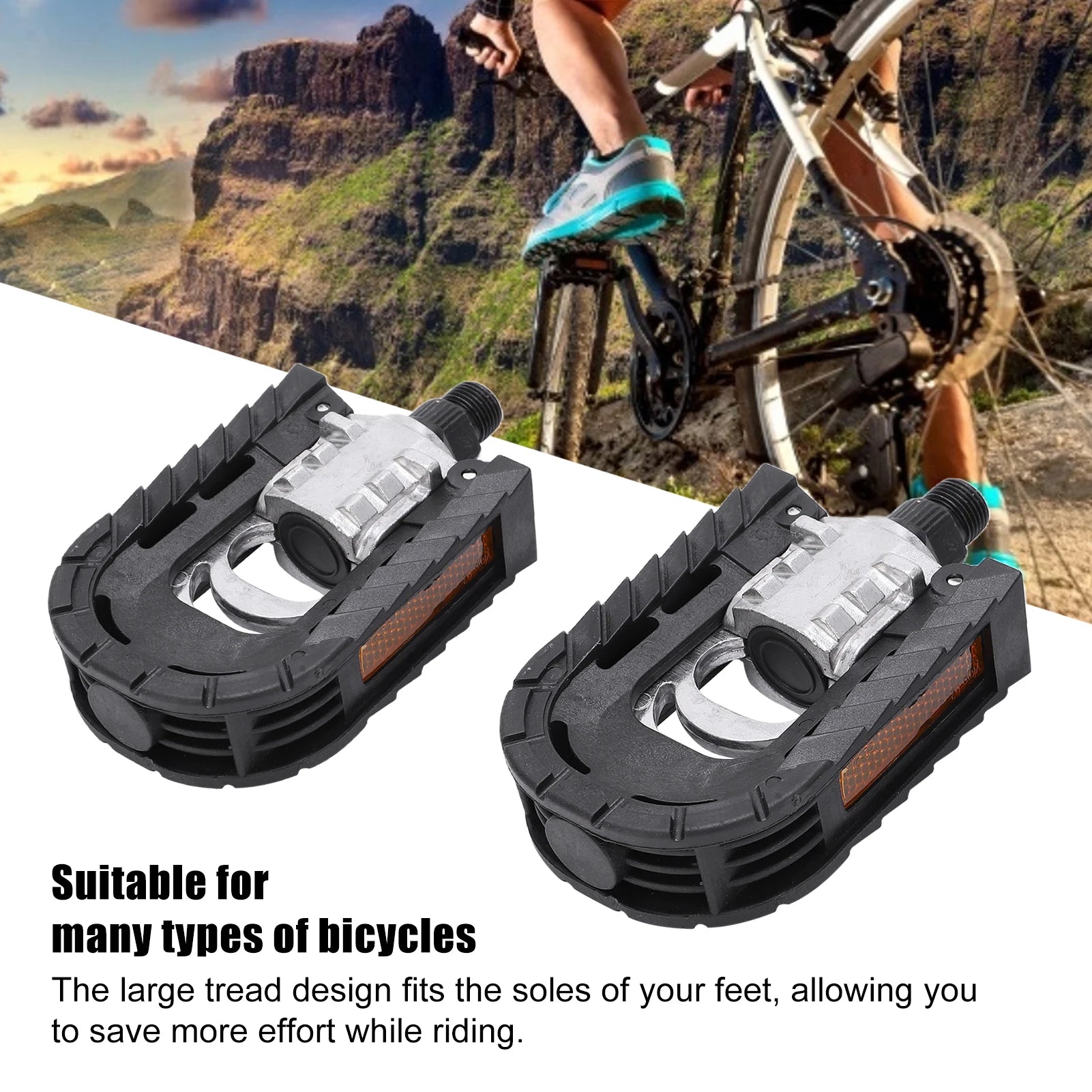 Mountain Bike Pedal Aluminum Alloy Folding Flat Pedals for Cycling Sports Mountain Bike Pedal Cycling Pedals Qme