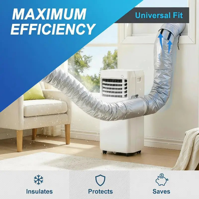 Air Conditioning Hose Cover for 5-5.9-inch Exhaust Hose AC Exhaust Pipe Sleeve Heat Insulation Dustproof Protective Cover Qme