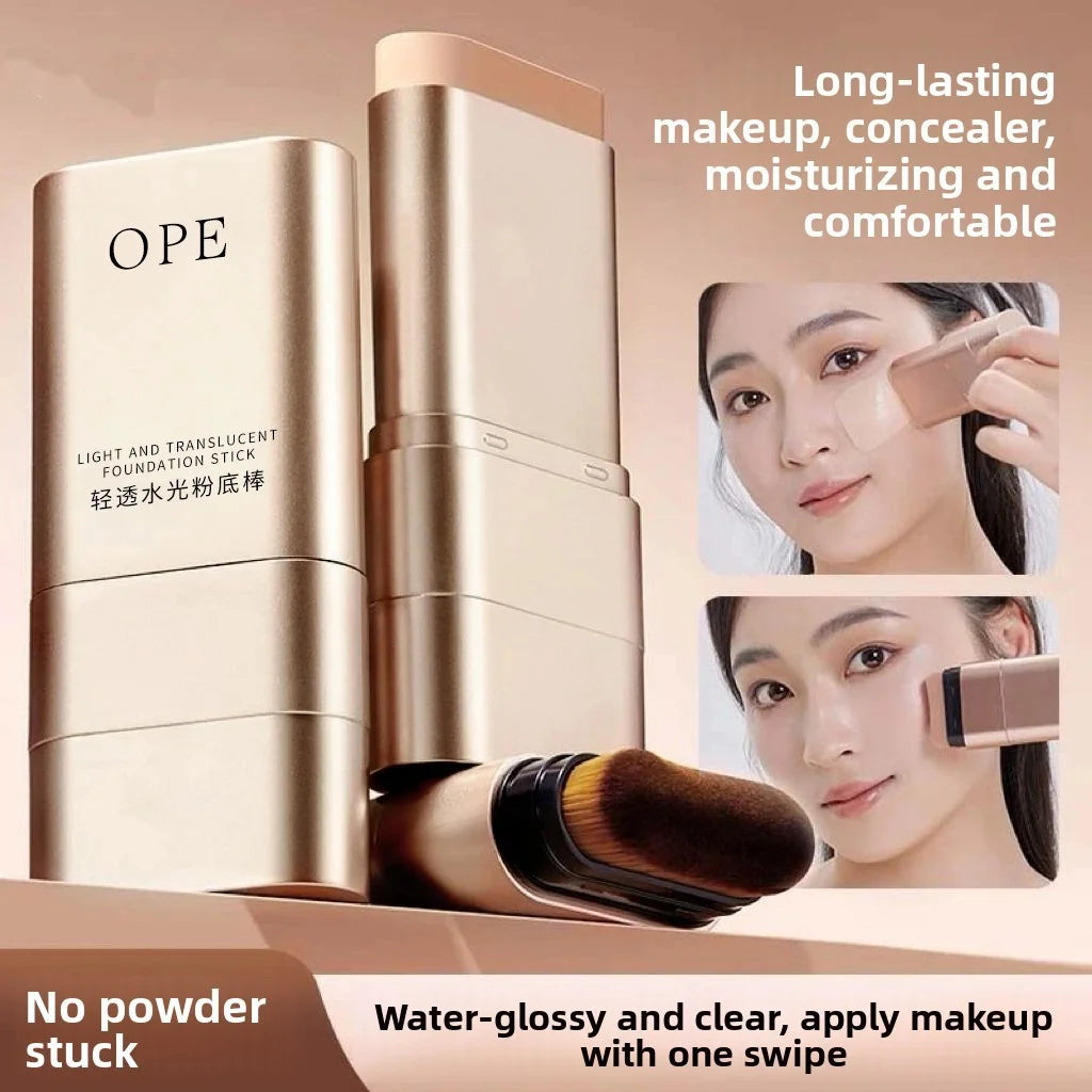 OPE Foundation Stick Built-in Brush Light Sheer Water-glass Finish Qme