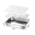 Stainless Steel Baking Pan Tray With Wire Rack Cake Baking BBQ Pan Tray Plate Oven Brownie Rack Kitchen Cooking Roasting Tool Qme 2