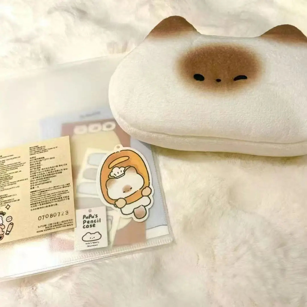Cute Toast Shaped Pencil Case Large Capacity Stationery Bag Qme