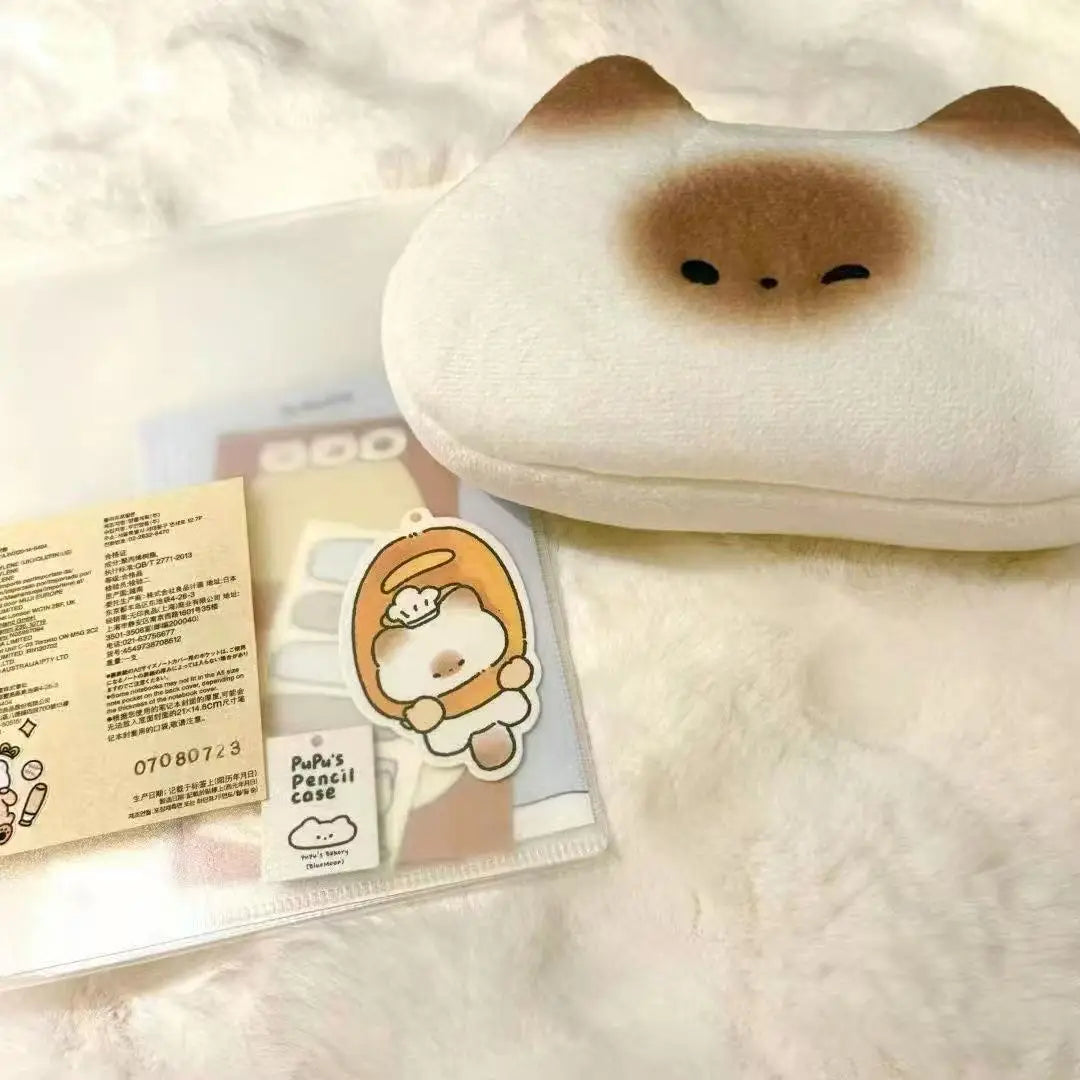 Cute Toast Shaped Pencil Case Large Capacity Stationery Bag Qme