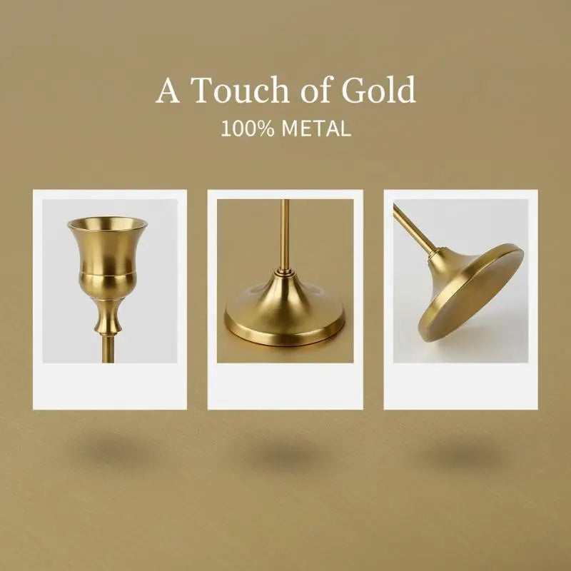 Vintage Elegant Metal Aluminum 3 Tabletop Candle Holders Suitable Qme
