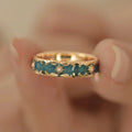 Niche New Fashion Retro Enamel Patterned Open Ring Exquisite Fairy Temperament Jewelry Beautiful Design Couple's Day Trend Gift Qme Blue resizable