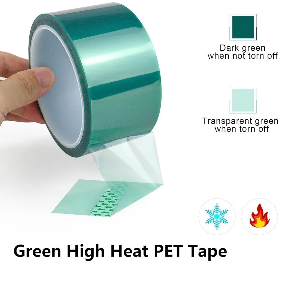 33m High Temperature PET Tape Green Heat Resistant Masking Tape For PCB Electroplating Powder Coating Soldering Protection Qme