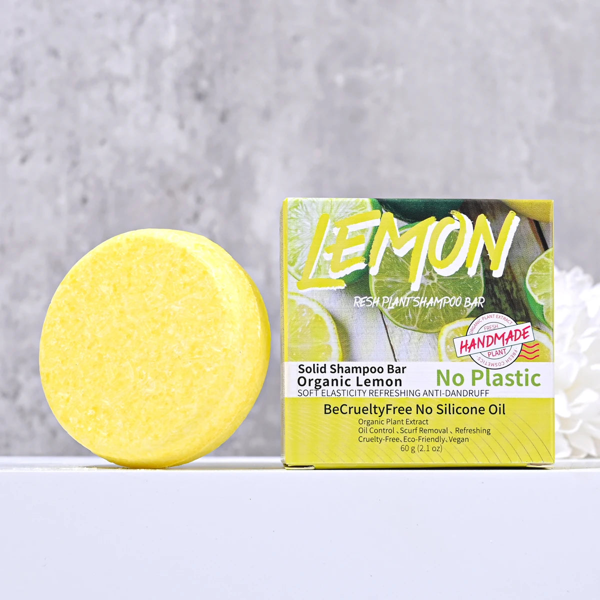 Fresh Lemon Essential Oil Soap Hair Washing Handmade Control Dandruff Qme