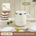 304 Stainless Steel 480ml Insulated Mug With Lid Tea Infuser Drop-Proof Design ForOffice Coffee Gift Qme 480ml White