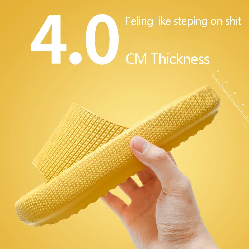 Cloud Sliders Women Men Non-Slip Bathroom Slippers Summer Soft Flip Flop Pillow Sliders Platform Pool Sliders Shower Shoes for I Qme A-Yellow 4.0cm 36-37
